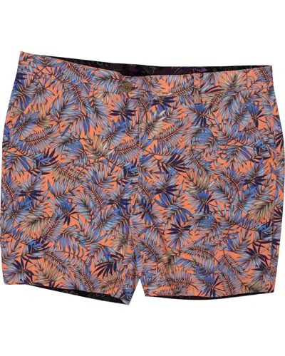 Lords Of Harlech John Leaves Coral In Blue/yellow/orange