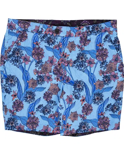 Lords Of Harlech Men's Blue / Yellow / Orange John Ocean Floral Shorts - Blue In Blue/yellow/orange