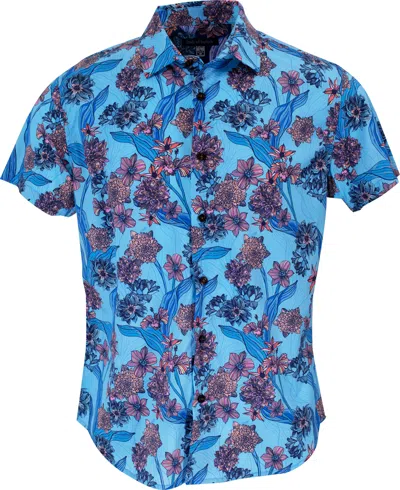 Lords Of Harlech Scott Ocean Floral Shirt In Blue