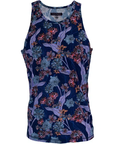 Lords Of Harlech Tedford Ocean Floral Tank In Navy In Blue/yellow/orange
