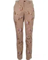 Lords Of Harlech Men's Brown Charles Flower Embroidery Pant - Sand In Brown