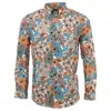 LORDS OF HARLECH MEN'S BROWN / YELLOW / ORANGE MORRIS IN LINEAR FLORAL WOW