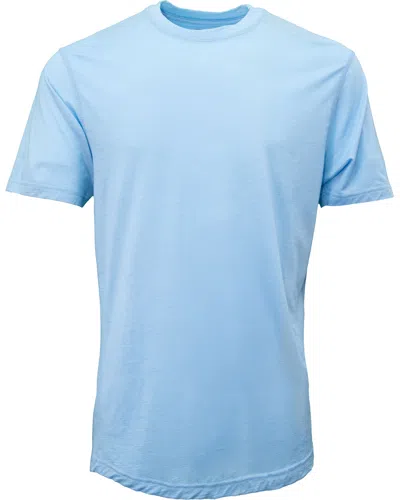 Lords Of Harlech Men's Cassius Merino Jersey Crew Neck Shirt - Blue