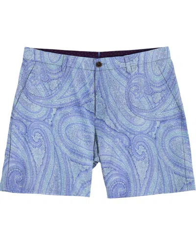 Lords Of Harlech Men's Clyde Wild Paisley Oxford Short - Blue