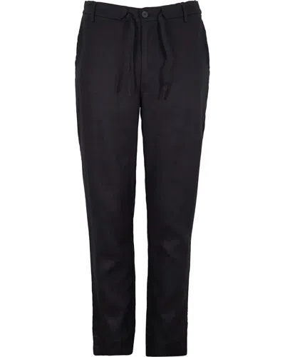 Lords Of Harlech Men's Devon Linen Pant - Black