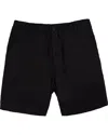 Lords Of Harlech Solid Linen Drawstring Short In Black