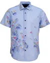 LORDS OF HARLECH MEN'S GEORGE SUMMERTIME SHIRT - BLUE