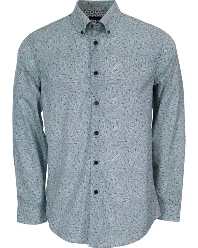 Lords Of Harlech Men's Green / Blue Morris Floral Weave Shirt In Nile In Green/blue