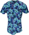 Lords Of Harlech Maze Hibiscus Garden Shirt In Blue In Green/blue/pink