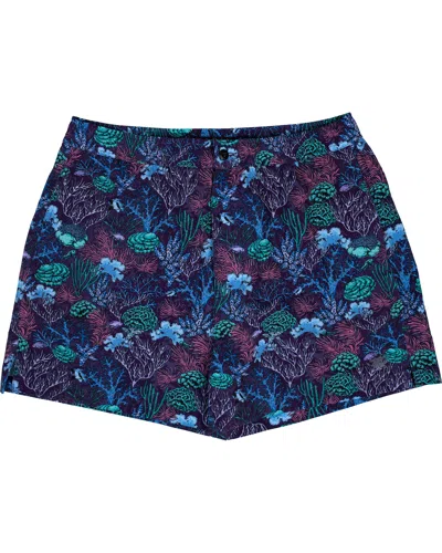 Lords Of Harlech Men's Green / Blue / Pink Quack Coral Garden Swim Short - Purple In Green/blue/pink