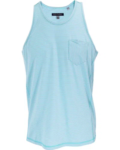 Lords Of Harlech Men's Green / Blue / Pink Tristan Lagoon Stripe Pocket Tank In Green/blue/pink