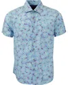 Lords Of Harlech Men's Green George All Over Flowers Shirt - Mint In Green