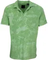 Lords Of Harlech Men's Green Johnny Farm Floral Towel Polo - Clover In Green