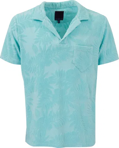 Lords Of Harlech Men's Green Johnny Farm Floral Towel Polo Shirt - Spearmint