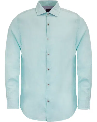 Lords Of Harlech Men's Green Laurent Linen Shirt - Peppermint