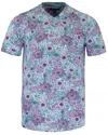Lords Of Harlech Men's Green Maze Garden Party V-neck Tee -spearmint In Green