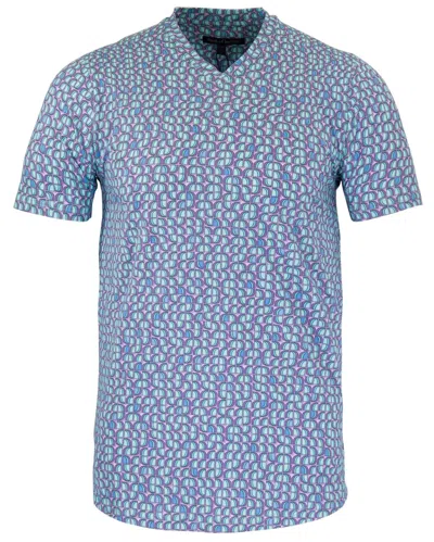 Lords Of Harlech Men's Green Maze Petal Trio V-neck Tee -spearmint
