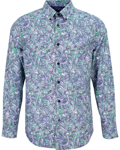 Lords Of Harlech Men's Green Mitchell Paisley Layers Shirt - Clover