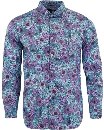 Lords Of Harlech Men's Green Nigel Garden Party Shirt - Spearmint