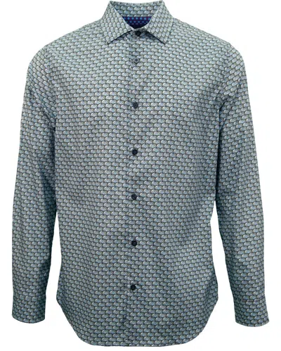 Lords Of Harlech Men's Green Norman Tile Shirt - Sage