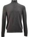 Lords Of Harlech Men's Green Quest Fully Fashioned Quarter-zip Merino Sweater - Navy Olive Twist In Green