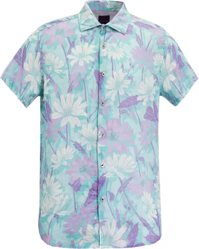 Lords Of Harlech Men's Green Sergio Springtime Linen Shirt - Spearmint