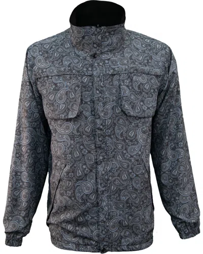 Lords Of Harlech Men's Grey / Black Pascal Tribune Paisley Reversible Performance Jacket - Grey In Grey/black