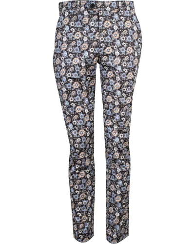 Lords Of Harlech Jack Lux Groovy Floral Pant In Grey/blue