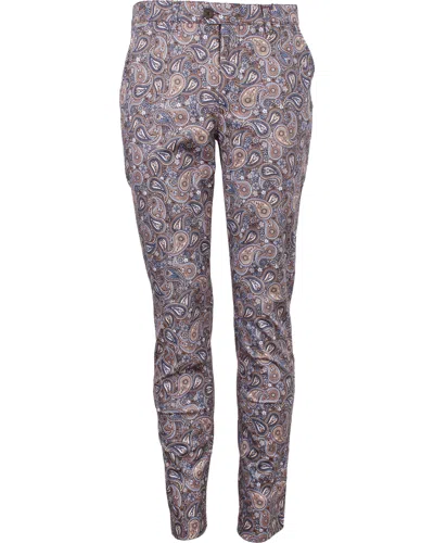 LORDS OF HARLECH MEN'S GREY / BLUE JACK LUX TRIPPY PAISLEY PANT - GREY