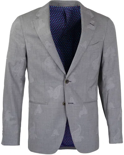 Lords Of Harlech Men's Grey Jaques Wool Blazer - Flannel