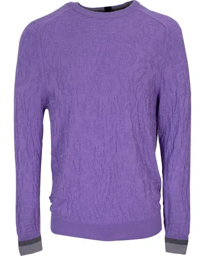 Lords Of Harlech Men's Grey / Pink / Purple Colin Jacquard Merino Paisley Sweater In Lavender