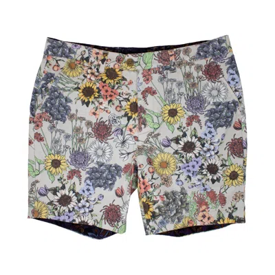 Lords Of Harlech John Lux Rumspringa Floral Tan Shorts In Grey