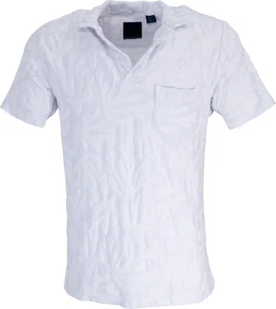 Lords Of Harlech Men's Johnny Coral Towel Polo Shirt - White