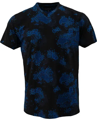 Lords Of Harlech Men's Maze Campania Floral V-neck Tee - Black