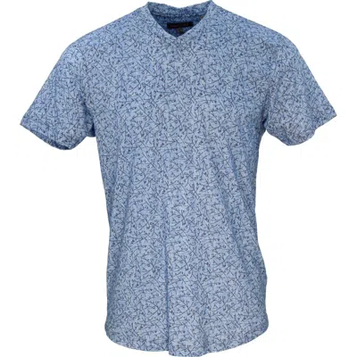 Lords Of Harlech Maze Falling Blossom V-neck Tee In Blue