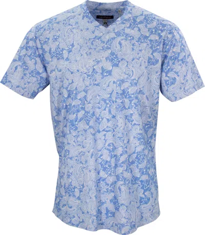 Lords Of Harlech Men's Maze Paisley Flock Blue