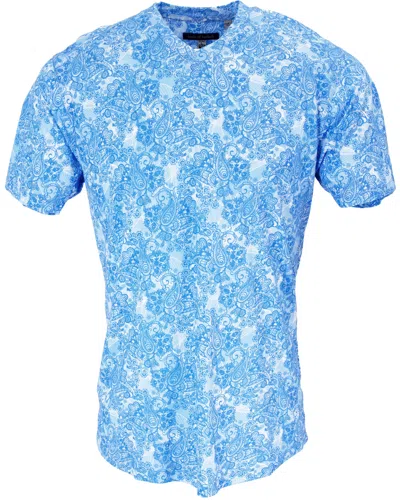Lords Of Harlech Men's Maze Paisley Wave Shirt - Blue