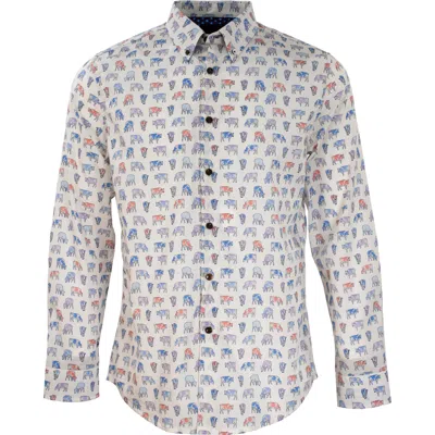 Lords Of Harlech Mitchell Moo Ivory Shirt In White
