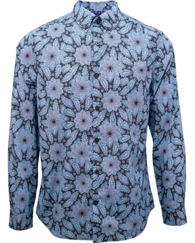 Lords Of Harlech Men's Mitchell Stallion Medallion Shirt - Blue