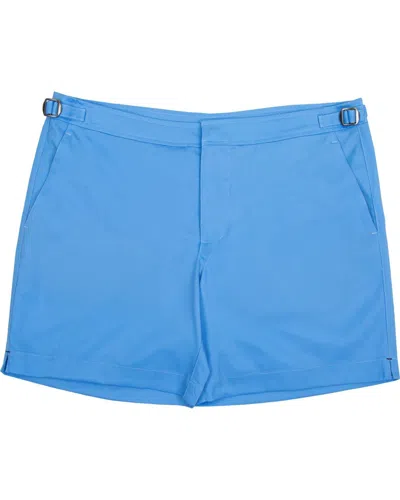 Lords Of Harlech Men's Neptune Oxford Tailored Swim Short - Blue