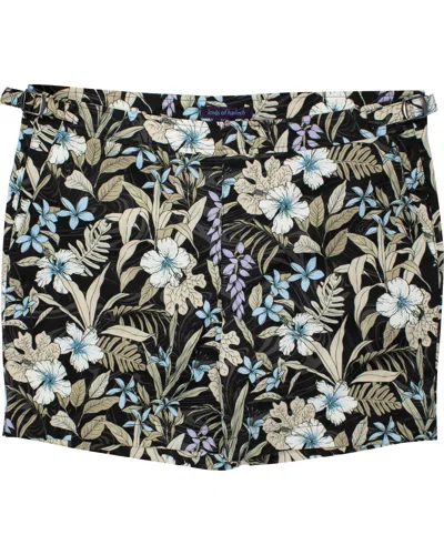 Lords Of Harlech Men's Neutrals / Black / Pink Pool Swirl Floral Black In Black/pink