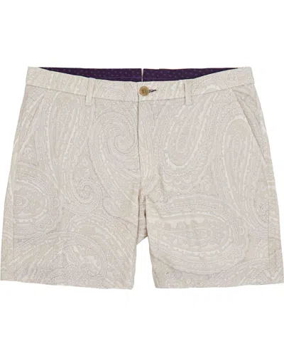 Lords Of Harlech Men's Neutrals Clyde Wild Paisley Oxford Short -  Ivory In White