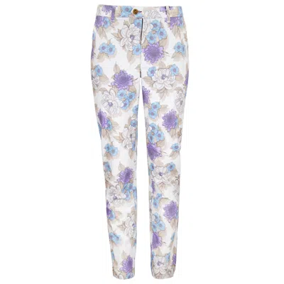 Lords Of Harlech Men's Neutrals Jack Flower Bed Pant - Ivory In White