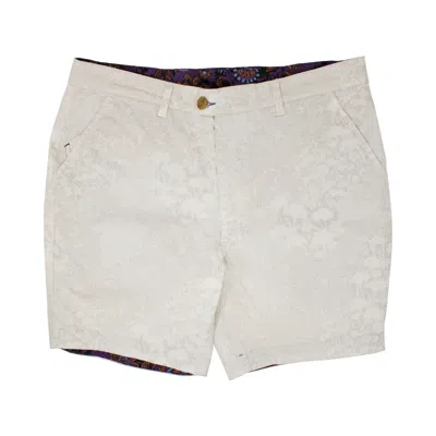 Lords Of Harlech John Lux Paisley Floral Pumice Shorts In White