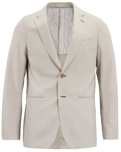 Lords Of Harlech Men's Neutrals Judd Half Lined Tailored Wool Blazer - Limestone