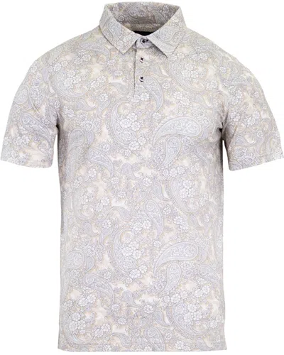 Lords Of Harlech Men's Neutrals Pietro Paisley Romance Polo Shirt -  Ivory In White