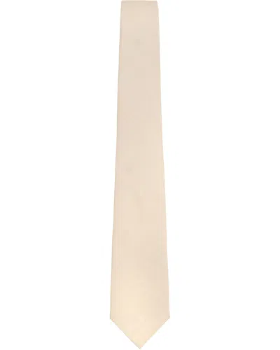 Lords Of Harlech Men's Neutrals Taddeo Merino Tie - Limestone