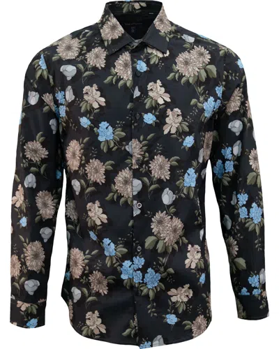 Lords Of Harlech Men's Nigel Augustus Floral Shirt - Black