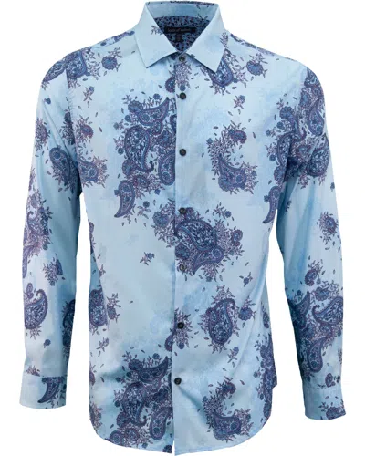 Lords Of Harlech Men's Nigel Campania Floral Shirt - Blue