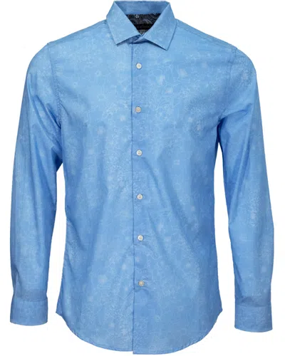 Lords Of Harlech Nigel Outline Floral Shirt In Blue